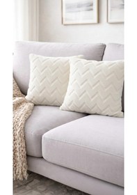 Resim Linen Bohem Soft Punch Krem Kırlent Kılıfı 2 Adet 43x43 Krem 