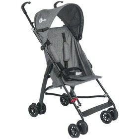 Resim Be-be Basic Pratik Baston Bebek Arabası Siyah Gri 