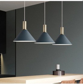 Resim Rsylight Retro Metal Masa Üstü 3 Lü Gri Rustik Dekoratif Sarkıt Avize 100 Cm GRİ İÇİ BEYAZ 