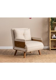 Resim Pafu Cosmo Tekli Katlanır Yataklı Koltuk - Keten Krem Krem 