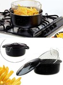 Resim J50 Sosis Patates Kabak Patlıcan Kızartma Tenceresi Fritöz Emaye 