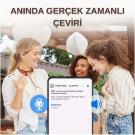 Resim LİNGVO Simultane Tercüme Çeviri Kulaklığı 150 Dil Desteği - Doğal Çift Yönlü Sohbet 