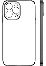 Resim Apple Uyumlu iPhone 13 Pro Renkli Kenar Seffaf Kilif Kamera Korumali Silikon 400385679 