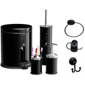 Resim Banyo Aksesuar Takımı 7 Li Set 3 Litre Pedallı Çöp Kovası 