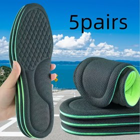 Resim Erkekler ve kadınlar için 5 çift spor tabanlık, ultra yumuşak spor hava yastığı, dağ tırmanışı, seyahat, açık hava sporları için uygun 