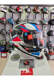 Resim Mt Helmets Mt Thunder 4 Sv Luminence A7 Motosiklet Kaskı Mat Beyaz/mavi 