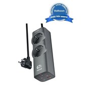 Resim 67w Hızlı Şarjlı Akıllı Çoklu Priz – 2000w Güç, 2 Usb-c + 2 Usb-a Çıkışlı, Telefon & Laptop Uyumlu 