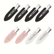 Resim Şık Oval Saç Tokaları Seti - Salon İçin Bükülmeyen Plastik Stil Tokaları, Çizilmeyen, Dikilmeyen, Mükemmel Saçlar, Dalgalanmalar, Makyaj, Düz Renk, Sevimli Bireysel Parçalar 