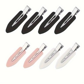 Resim Şık Oval Saç Tokaları Seti - Salon İçin Bükülmeyen Plastik Stil Tokaları, Çizilmeyen, Dikilmeyen, Mükemmel Saçlar, Dalgalanmalar, Makyaj, Düz Renk, Sevimli Bireysel Parçalar 