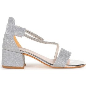 Resim Kiko Kids Pisar Günlük Kız Çocuk 4 Cm Topuklu Sandalet Abiye Ayakkabı Gümüş Gümüş 