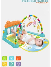 Resim Piyanolu Sesli Işıklı Aynalı Oyun Halısı İşitsel Gelişim X 