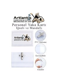 Resim Personel Şeffaf Yaka Kartı İğneli Ve Mandallı 10 Adet Pvc Yaka Kartlığı Kimlik Korumalı Büro Ofis Okul 