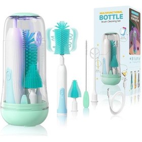 Resim Elektrikli Biberon Fırça Seti - Uv Sterilizatörle Temizlemek Için Taşınabilir Biberon Fırçaları 