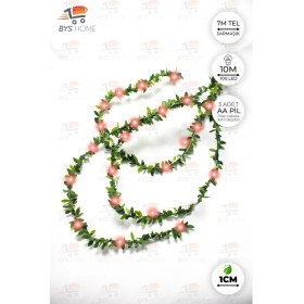 Resim BYSHOME Dekoratif 7 Metre Yapay Yapraklı Tel Şeritli Sarmaşık + 10 Metre Peri LED 
