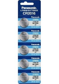 Resim Panasonic Cr2016 3V Lityum Para Düğme Pil 5'Li Blister Ambalaj 