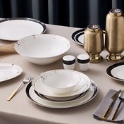Resim Aryıldız Crystal Provence Black 56 Parça 12 Kişilik Yemek Takımı 