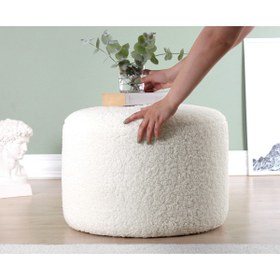 Resim EMBA LUXURY Focus 40cm Tedy Puf Yuvarlak Puf Orta Sehpa 