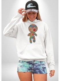 Resim Voofoo Bebeği Doll Doldurulmuş Bebek Kadın Erkek Beyaz Kapüşonlu Sweatshirt Hoodie Beyaz 
