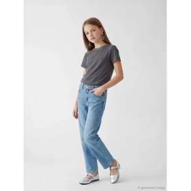 Resim LC Waikiki Lcw Kids Indigo Straight Fit Kız Çocuk Jean Pantolon 