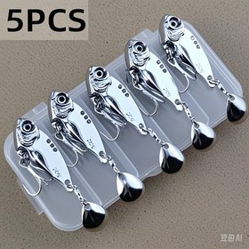 Resim 5 adet 7/10/15/20g Metal Spinner Vib Crankbait Balıkçılık Yemli Kaşık Sequin - Alabalık ve Balıkçılık için 