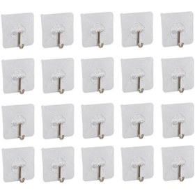 Resim 3B Trend 20 Adet Kendinden Yapışkanlı Şeffaf Metal Kancalı Askı 