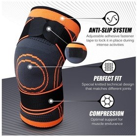 Resim Dancemonkey Esnek Dizlik - Koşu, Bisiklet Ve Basketbol İçin Diz Koruma Bandajı Yeşil/turuncu/siyah Çok Renkli 