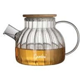 Resim Konak Züccaciye Lıne Serisi Bambu Kapak Cam Demlik 1100ml 