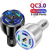 Resim Qc3.0 5usb Araç Şarj Ve Hızlı Araç Şarj Şarj Cihazı Bir Çekme Beş Usb Bağlantı Noktası Hızlı Araç Şarj Şarj Cihazı 
