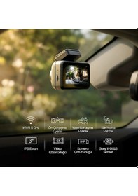 Resim Satürn Araç Kamerası 4k Sony Imx415 Adas Güvenlik, Ön Arka Çift Kayıt, Gps, 5ghz Wifi, 512gb Sd X6454 