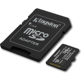 Resim Kingston SDCS3/128GB 128GB microSDXC Canvas Select Plus Gen3 A1 150MB/s Hızlı Kart + Adaptör 