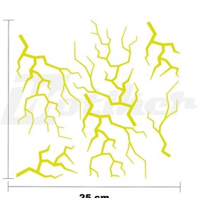 Resim MLH STORE Şimşek Sticker 25x25cm Folyo Kesim Evrensel Desen Kaplama Neon Sarı (Yeşil) 