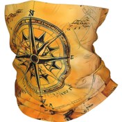 Resim 1pc Moda Pusula Baskılı Şal - Polyester ve Elastan Örme Boyun Yüz Maskesi Erkekler için 