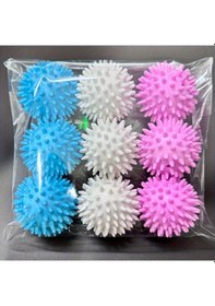 Resim 9 Adet Yeniden Kullanılabilir Sihirli Çamaşır Topları Küçük Boy Dayanıklı Pvc Malzeme 