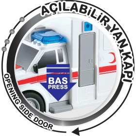Resim Adel Nitro Speed Polis Ambulans 1:20 Sesli Işıklı Beyaz 