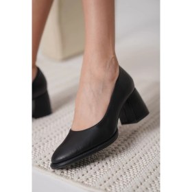 Resim Candie Premium Siyah Kalın Topuklu Stiletto 
