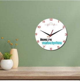 Resim Annelere Özel Tasarımlı Duvar Cam Saati Beyaz 