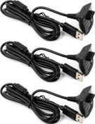 Resim whiteeeen Xbox 360 & Slim Kablosuz Oyun Denetleyicileri için 3 adet USB Şarj Kablosu 6FT 