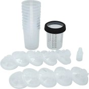 Resim Skyeyyt Otomotiv Boya Karıştırma Kupası ve Astar Kiti Tek Kullanımlık Boya Silahları Otomotiv Boya Filtre Kapakları ve Adaptörleri 10 Paket B (Yurt Dışından) 