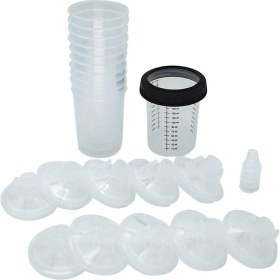 Resim Skyeyyt Otomotiv Boya Karıştırma Kupası ve Astar Kiti Tek Kullanımlık Boya Silahları Otomotiv Boya Filtre Kapakları ve Adaptörleri 10 Paket B (Yurt Dışından) 