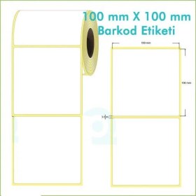Resim Kartallar Etiket 100X100MM Termal Barkod Etiketi 1 Rulo 250 Adet - 1 Rulo 