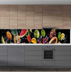 Resim Mutfak Tezgah Arası Folyo Fayans Kaplama Folyosu Taze Meyveler 