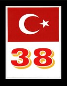 Resim Türkiye Bayraklı Kayseri 38 Plaka Kodu Ön Cam Sticker 
