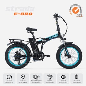Resim Strada Cycles E-bro HD Fat Bike Katlanabilir 20 Jant Elektrikli Bisiklet 