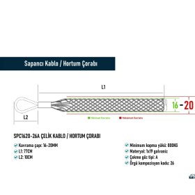 Resim SPC1620-26A Çelik Kablo / Hortum Çorabı 