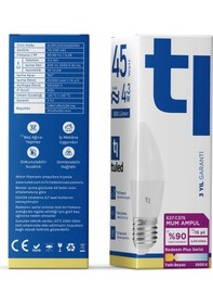 Resim Redeem Plus C37S E27 Mum Ampul, Titreşimsiz, Göz Konforu, 606 Lümen, Tatlı Beyaz, 3500 Kelvin 