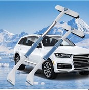 Resim Topnotch White Araç Kar Küreği Dayanıklı Alüminyum Teleskopik Buz Kazıyıcı Defrost Scoop 