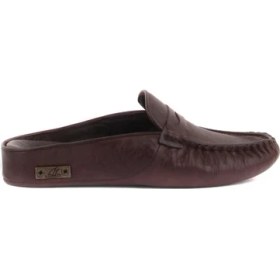 Resim Sail Lakers - Kahverengi Deri Kadın Ev Terliği 