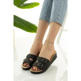 Resim Moda Fırsat Kadın Dolgu Topuk Terlik Şık Rahat Deniz Plaj Çeyiz Bohça Terliği 