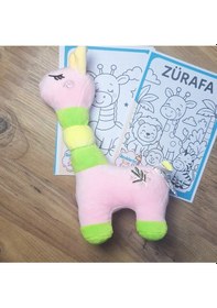 Resim Zürafa Peluş Oyuncak Bebek Ve Çocuk Uyku Arkadaşı 27cm Pembe 