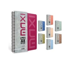 Resim Maxı Spiralli Pp. Kapak 200 Yp. A4 5+5 Ayraçlı Defter Karışık 
